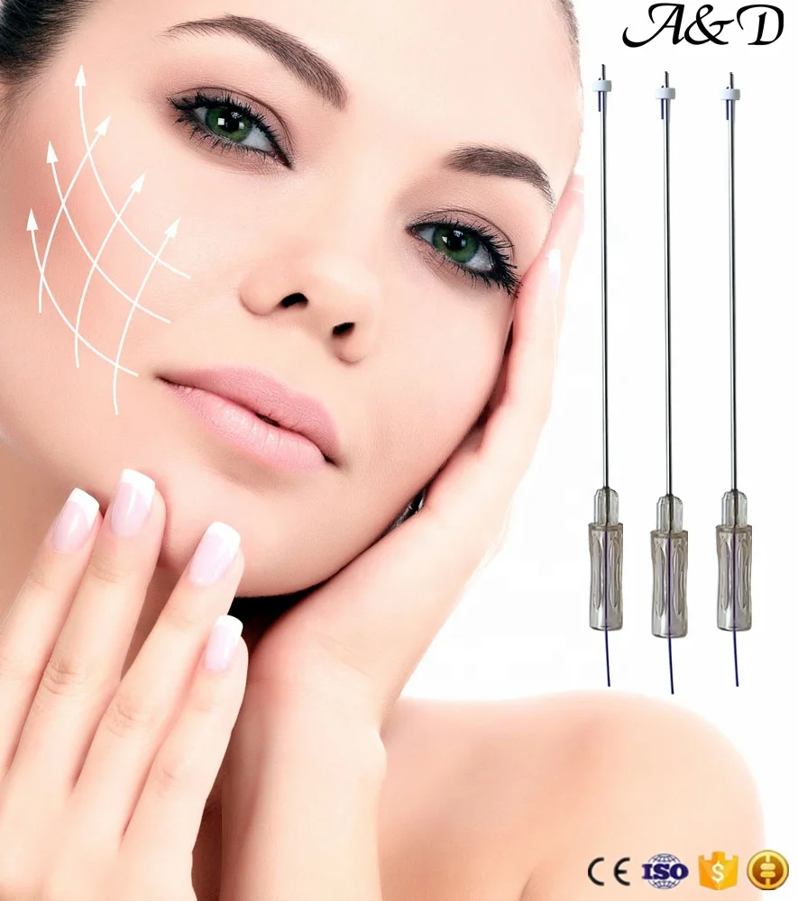 Hot sell cog threads PDO PCL PLLA face lift threads 21g60mm fox eye 19g 21g