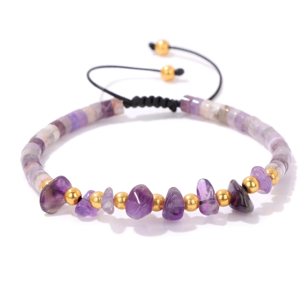 Wholesale Braided Beaded Bracelet for Women Jewelry Chips Beaded Healing Crystal  Meditation Jewelry Minimalist Stone Bracelet