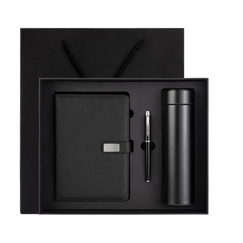 High cost performance Metal Pen promotional business gifts Green Man Gift Set with refill Notebook