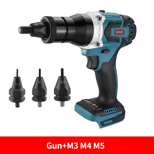Electric cordless Rivet Gun Powerful Brushless Electric Submachine Gun Automatic Riveting Nut Gun Riveting Tool M3M4M5M6M8M10