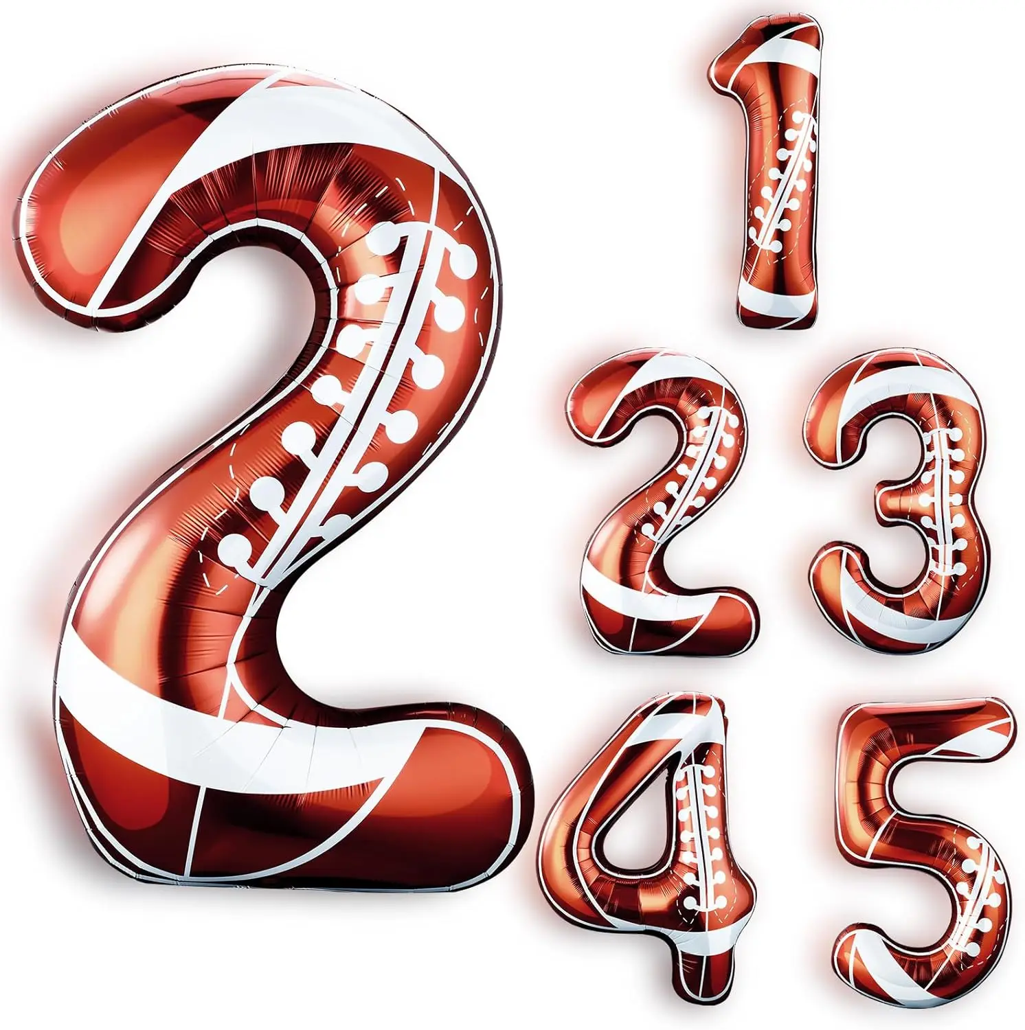 40 Inch Football Digital Balloons Helium Foil Number  Balloons for Birthday Celebration Sport Themed Party Decor
