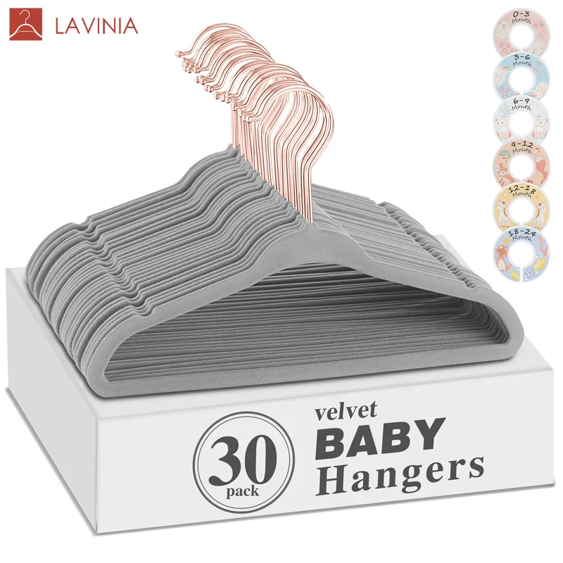 Lavinia низкая цена на заказ классические современные детские вешалки пластиковые бархатные Нескользящие