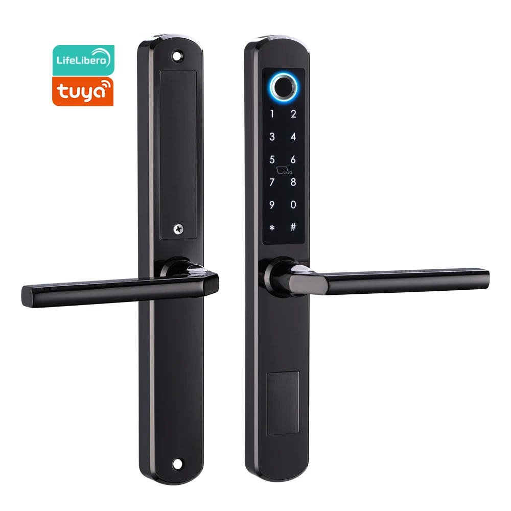 Lifelibero Tuya Wifi Waterproof App Remote Control Keyless Entry Smart Electronic Lock Mortise Door Locks For Aluminium Doors