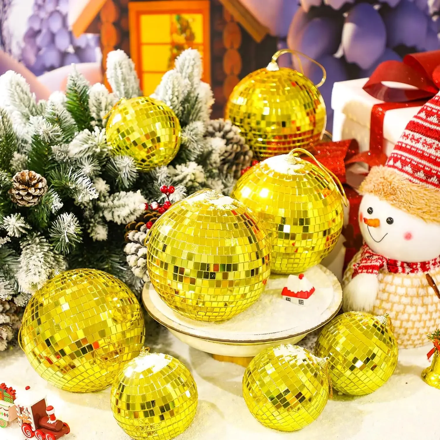 Hot Sale Wedding Home Christmas Foam Planter Color Ornament Giant Small Decorations Mini Mirror Disco Ball