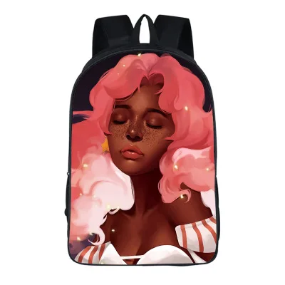 ODE Logo Kids Backpack Black Art African Girl Printing School Backpack Children Book Bags Student Bag