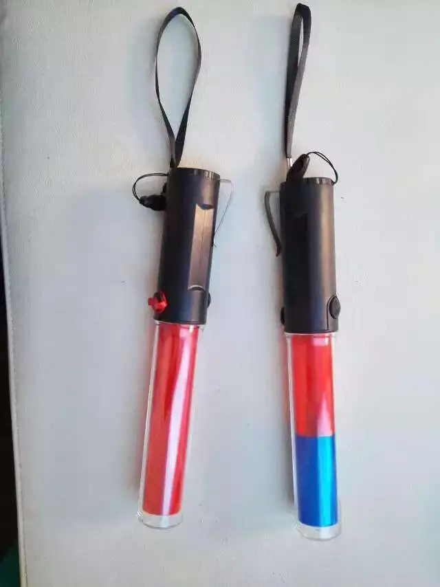 red blue double color traffic baton flashlight sticker red green double color led flashlight wand