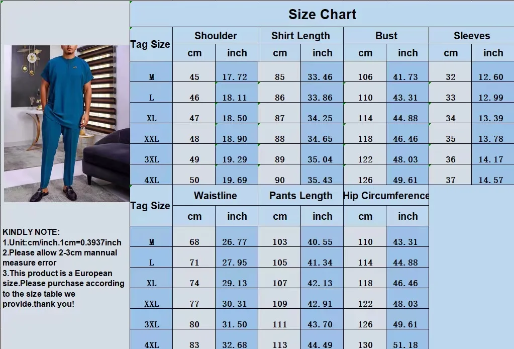 Africa new ethnic style Muslim fashion casual simple plus size robe 2 pieces sets solid color travel Islamic clothing men suits