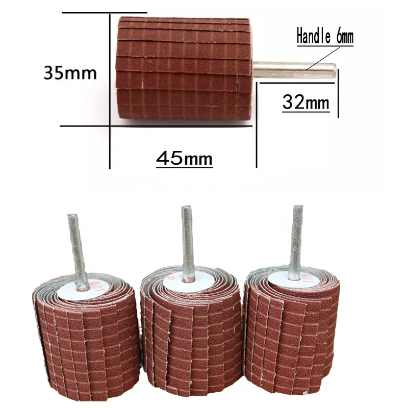 Handle Louver Wheel Abrasive Cloth Grinding Head 6mm Rod Polishing Grinding Head Abrasive Cloth Wheel Polishing Tool