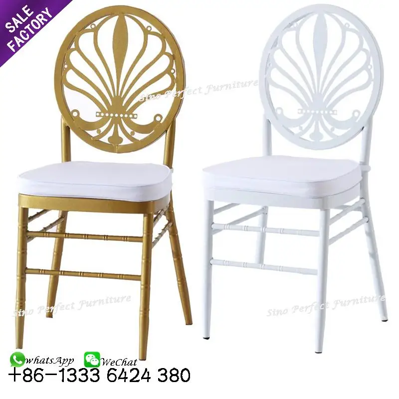 Поставщик из Китая, качественные золотистые белые штабелируемые железные банкетные стулья Тиффани, свадебные стулья для вечеринки