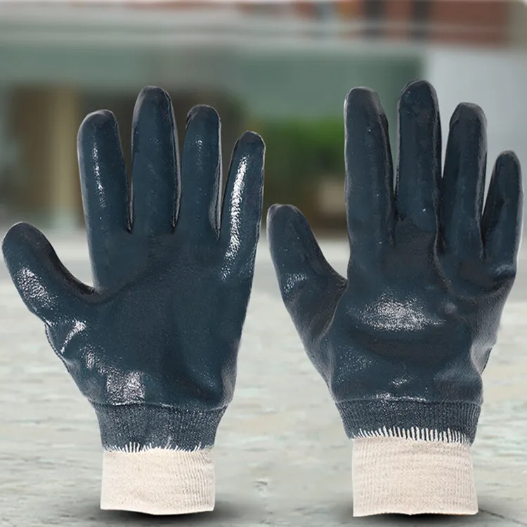 China Supplier Wholesale Heavy Duty Nitrile Blue Coated Gloves Oil And Gas Resistant Safety gloves