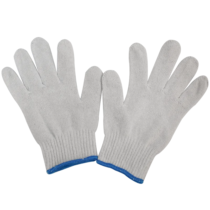 China factory protective hand wear resistant white cotton knitted working safety gloves