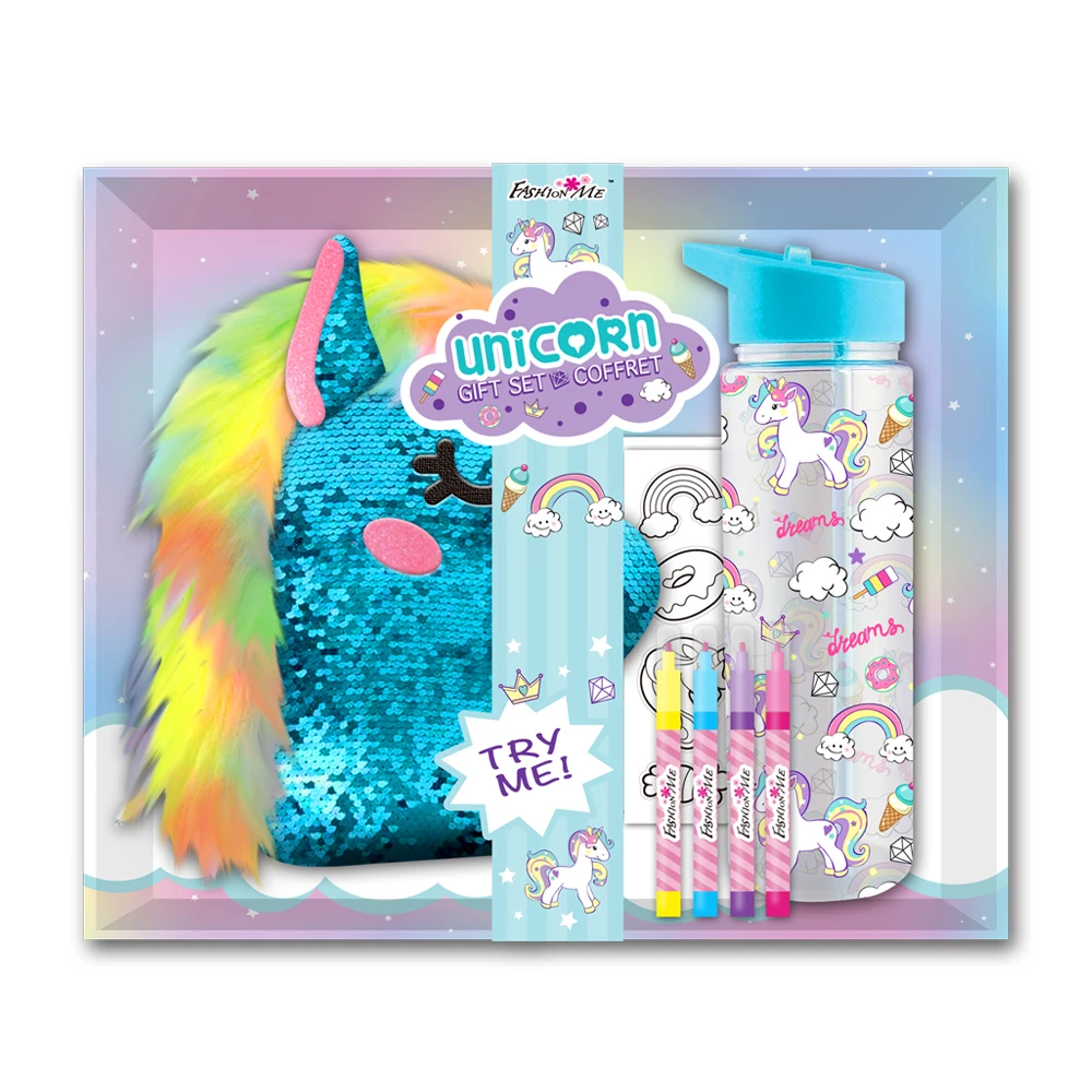 2024  Hotselling Latest Design Gifts Unicorn Doll & Water Bottle Set for Kids