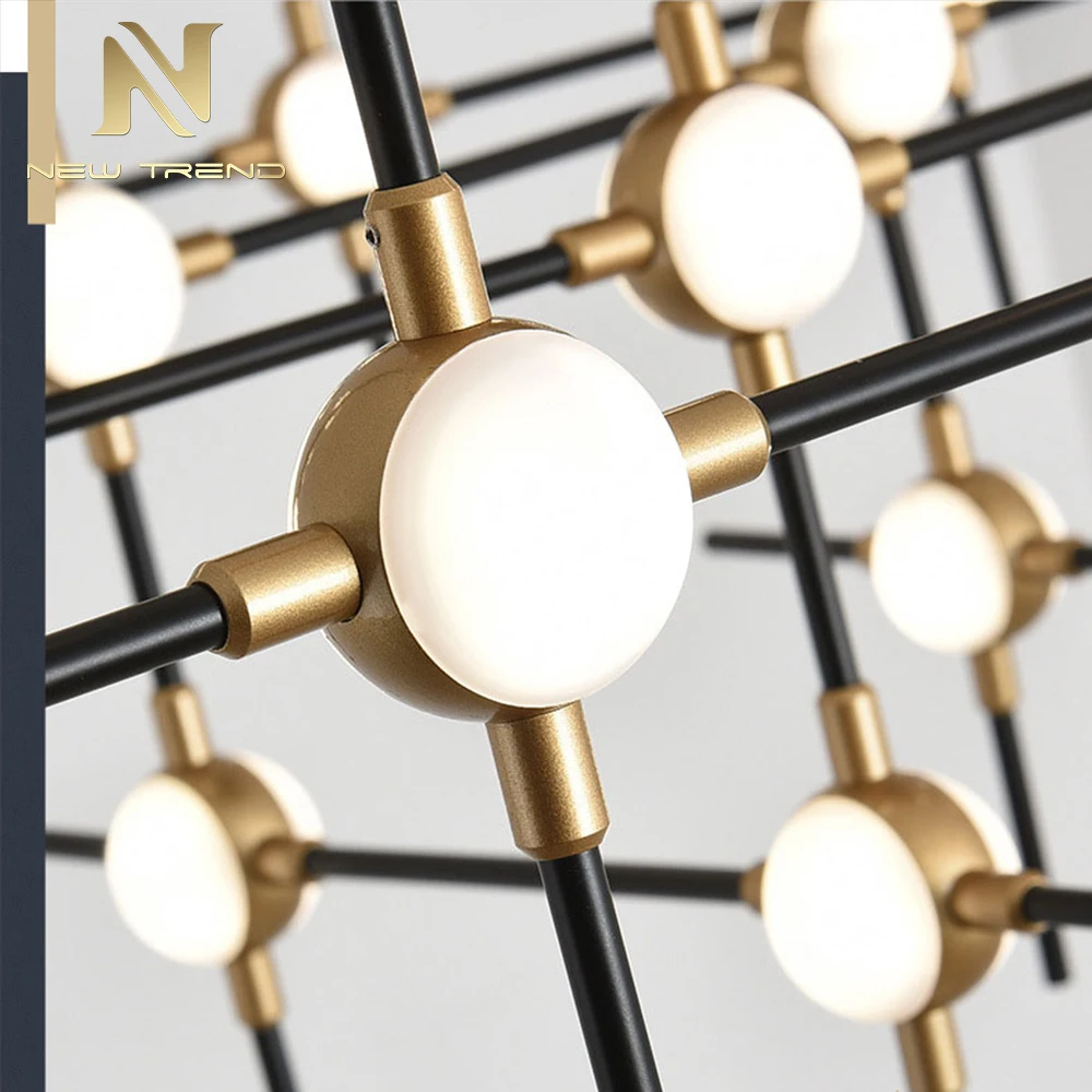 Contemporary Indoor Decoration Show Room Villa Staircase Mall Acrylic Chandelier Light