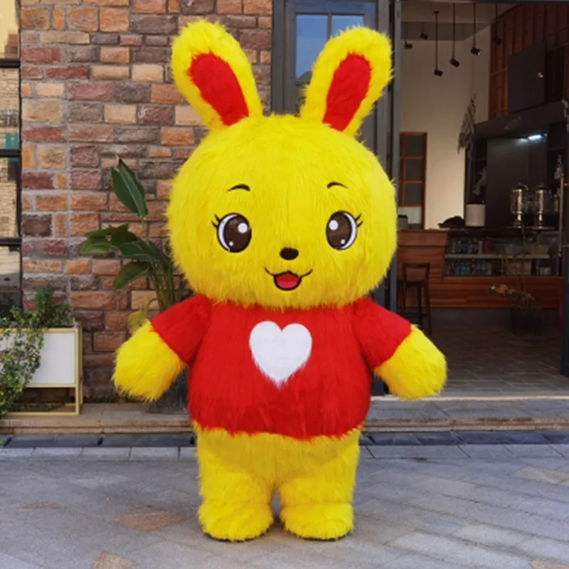 New Year inflatable rabbit cartoon doll costume Chinese zodiac Rabbit mascot activity performance props panda doll costume