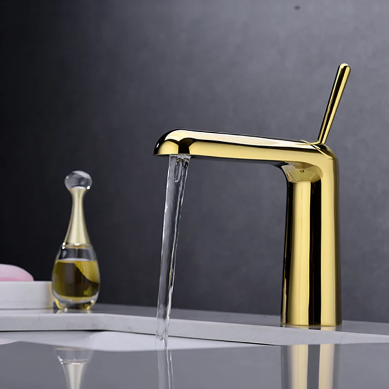 Золотой художественный латунный смеситель, латунный Смеситель для раковины, смеситель для умывальника