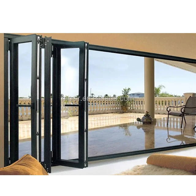 High Quality Bi Fold Doors and Windows Aluminium SLIDE Door Aluminum Double Glass Aluminum Alloy Foldable Modern Patio Folding