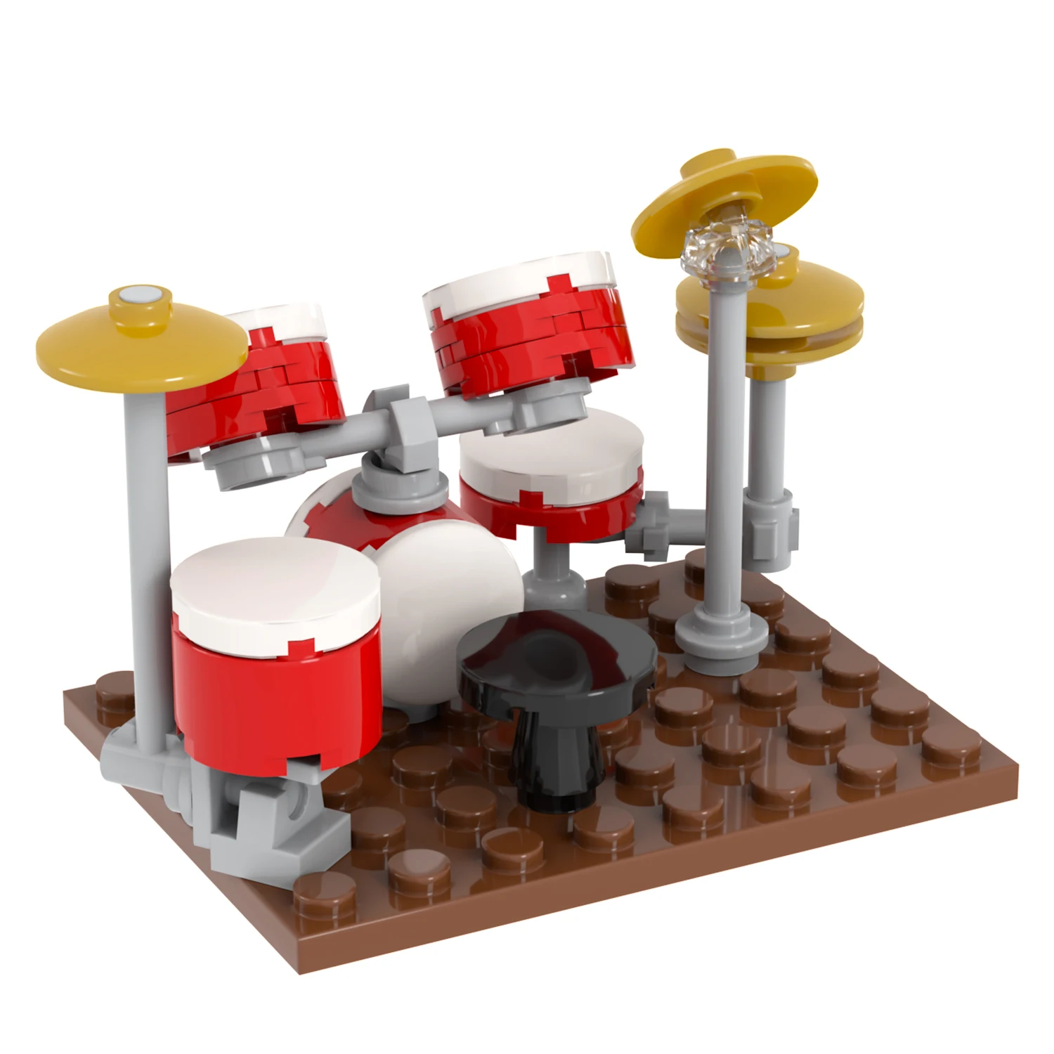 MOC4091 Drum Kit 35Pcs Bricks Set Accessories Educational Model Action Music Scene Decoration DIY Building Blocks Kids Gift Toys
