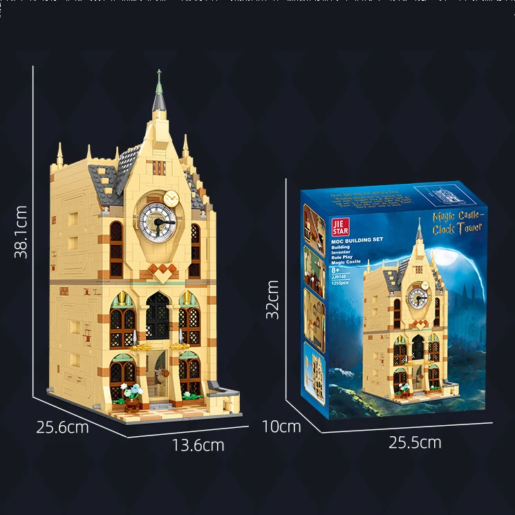 1255+pcs Wholesale New Product Plastic Hogwarts Clock Tower Exquisite Assembly Toy Decoration Gift MOC Building Block Set