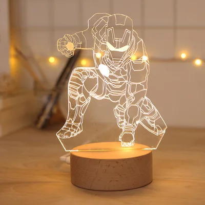Creative wooden pedestal 3D LED lights /LED table lamp/desk lamp