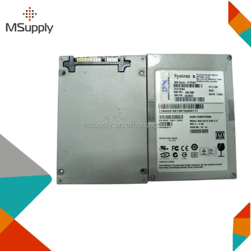 43W7685 41Y8264 31.4GB SATA 1.5Gbps Hot Swap 2.5-inch Internal Solid State Drive
