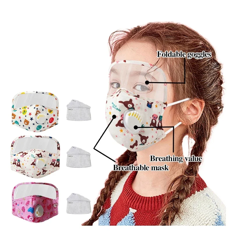
Custom Children Maskes With Valve Eyeshield Design Reusable Anti Pollution Anti Water Cotton Face Party Maskes For Kids child  (1600111504356)