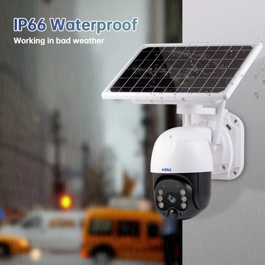 KERUI Outdoor Solar Security Camera 3MP Wireless WiFi Camera Solar Panel PIR Motion Alarm ICSee APP