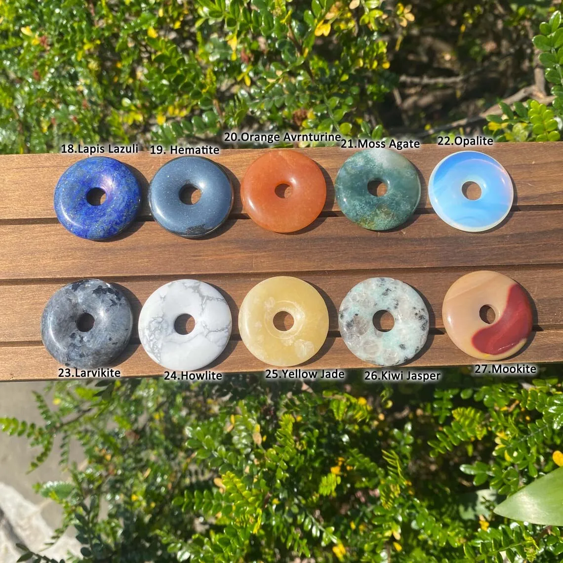 20 mm Crystal Donut Necklace Gemstone peace buckle ring  Reiki Healing Jade Donut Protection Safety Pendant Necklaces