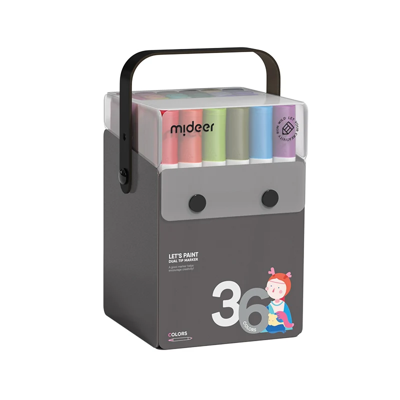 Mideer MD1301 wholesale Translucent Dual Tip Markers  - 36 Colors watercolor markers