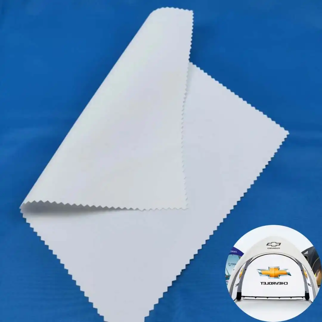 waterproof fire proof tent fabric white color with PU coating for dye sublimation advertising pop up canopy tents display