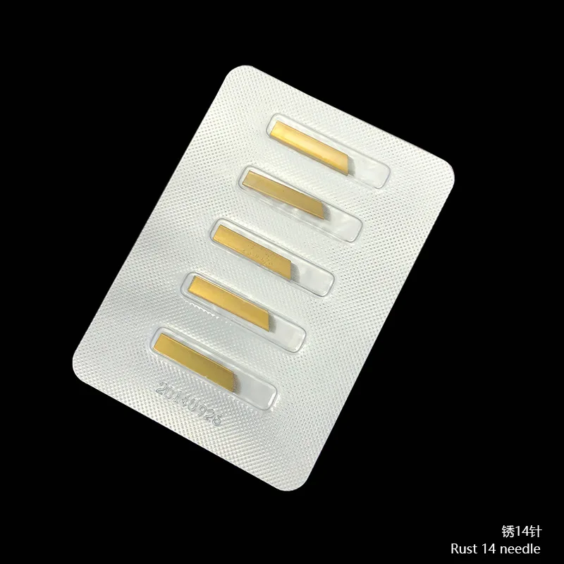 BerLin Cosmetic permanent makeup eyebrow mircroblading needle Flat Double Star Yellow float Stainless steel 14 Pins