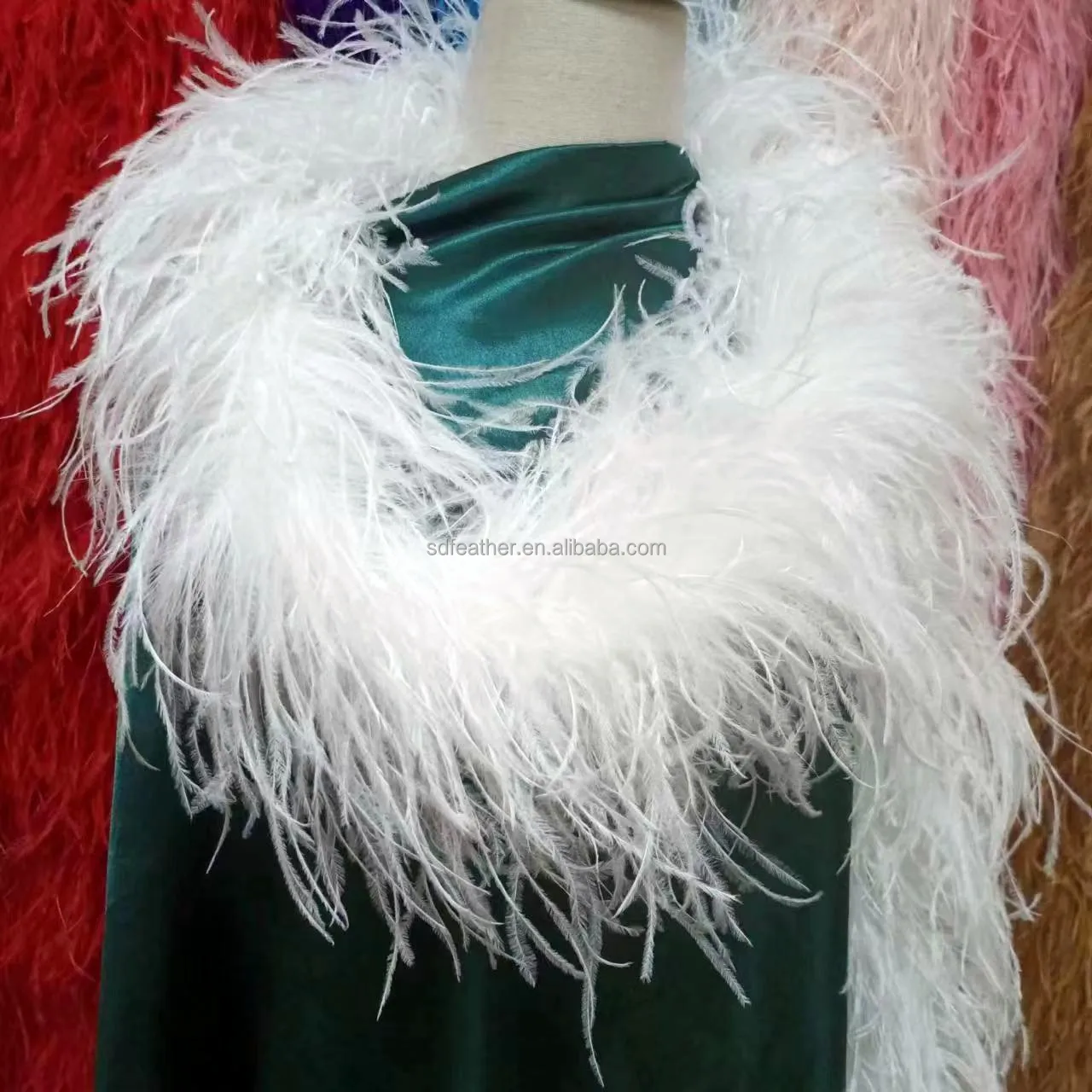 Customized 150 colors fluffy boa feather 2 meters 15-18cm  high quality ostrich feather boa for dance wedding costume