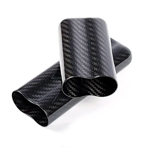 Glossy Small 2-Finger Diameter 23.5MM Travel Humidor Carbon Fiber Cigar Case