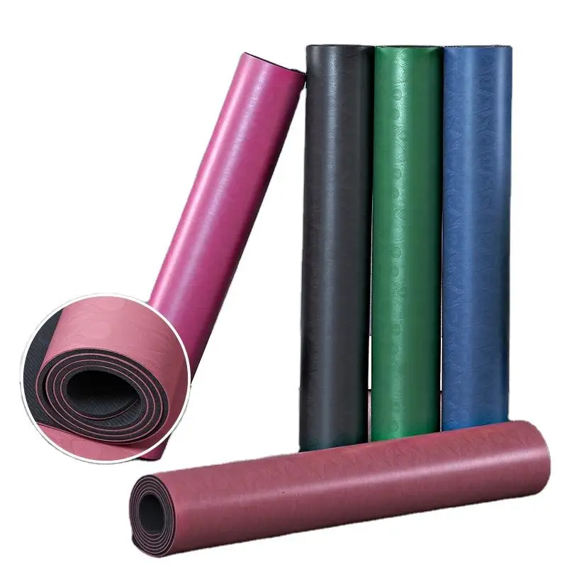 Professional Manufacturing Factory Peacock pattern Pu Natural Rubber Yoga Mat anti slip widened and thickened