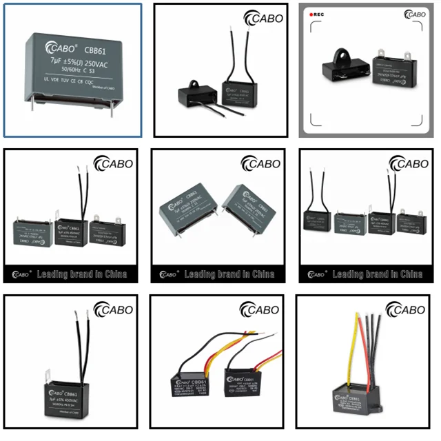 CABO CBB61 Sh best price table fan capacitor 2.5uf 350vac lonch ceiling fan capacitor iec 60252 1
