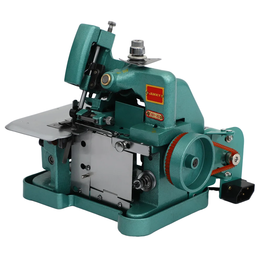 JUKKY GN1-6D Portable Mini Electric High-Speed 3-Thread Overlock Sewing Machine Automatic Knitting Fabric Iron Industrial Use