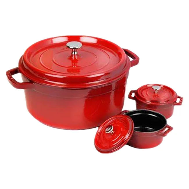 4QT эмалированная круглая чугунная голландская