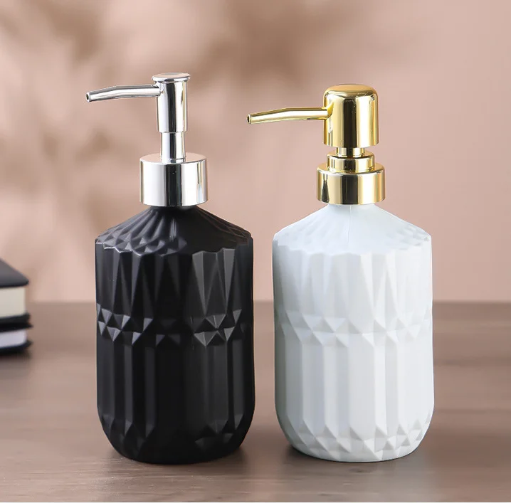 Custom Factory Price Home Washroom Accessories Soap Dispenser Marble Effect Resin Bathroom Set
