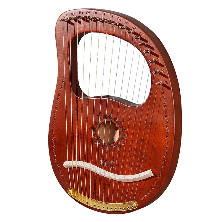 
16 tone strings available Laiya Lyaqin lyre harp portalble musical instrument for wholesale lyre harp 