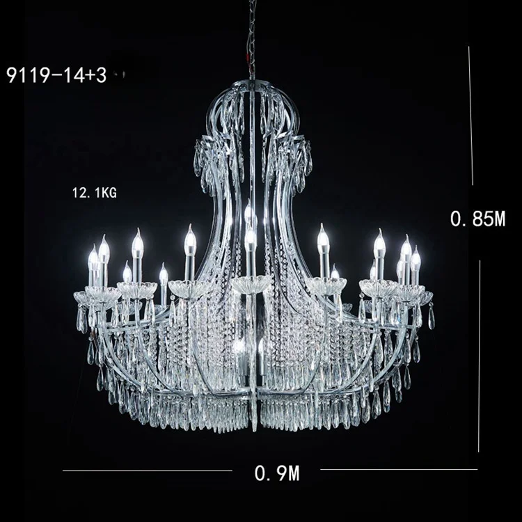 2024 latest Rococo style crystal chandelier for wedding ceiling centerpiece, hotel, restaurant and lobby ceiling lamp decoration