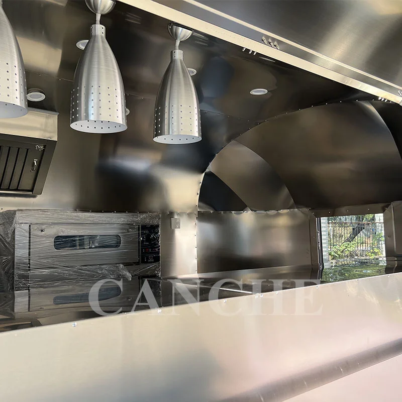 Airstream стиль из нержавеющей стали роскошный кемпер прицеп открытый индивидуальный многофункциональный мобильный Кемпинг киоск тележка