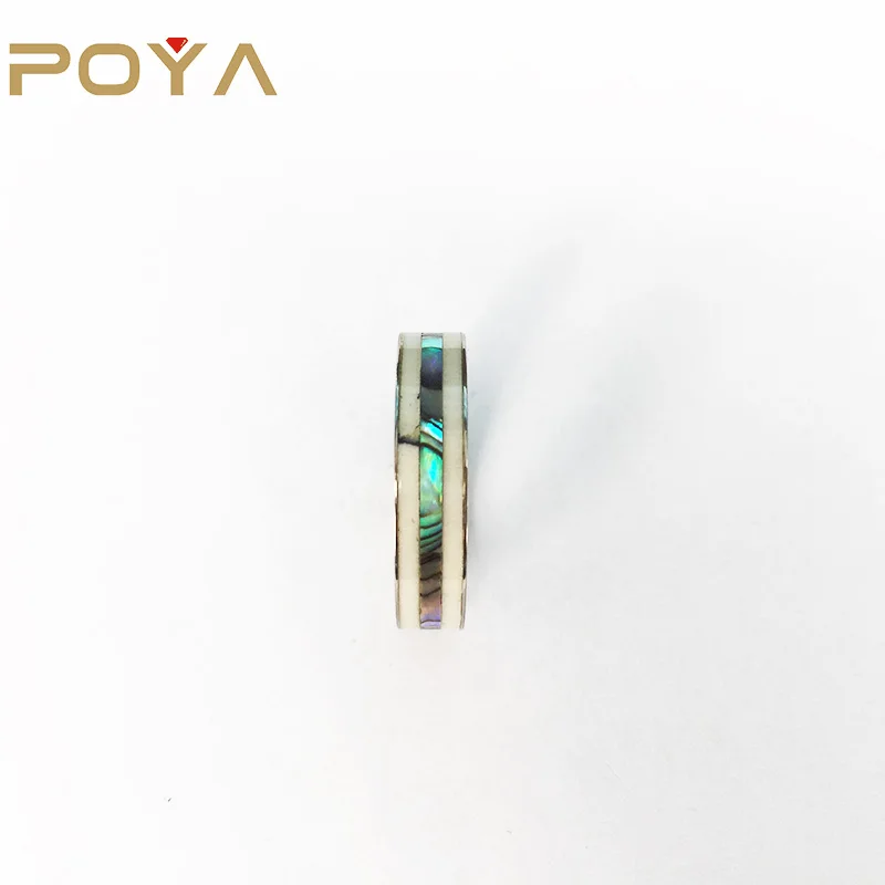 POYA 6 мм титановое кольцо, Белый Рог, средняя морская оболочка, вставленная с обеих сторон, удобная посадка