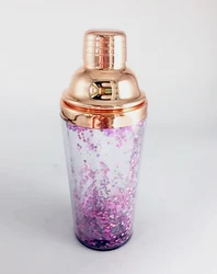 Gold plating 450ML Double Walled Cocktail Shakers With gold decoration