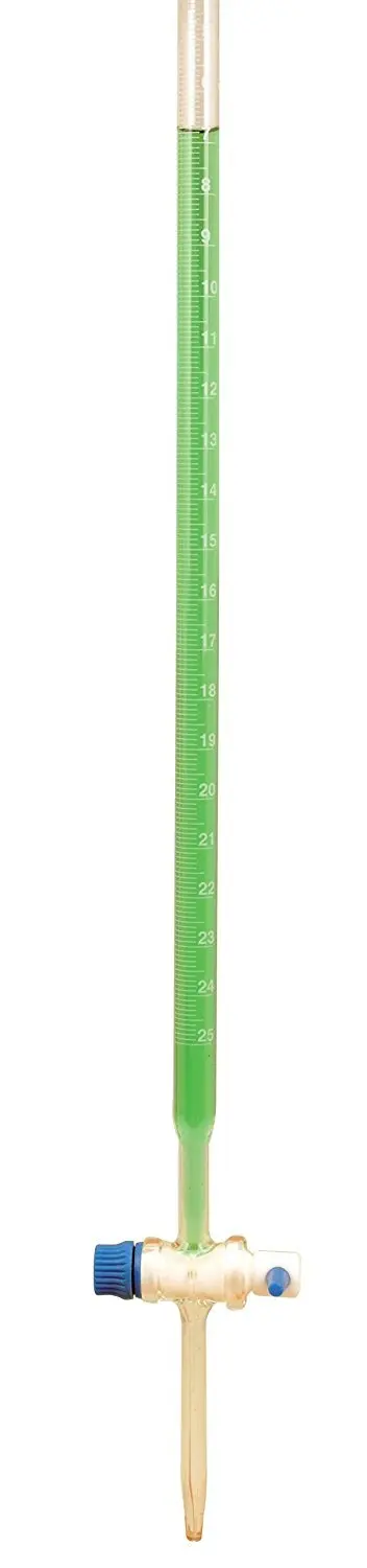 Class A 25mL Borosilicate Burette with Glass Key (Smooth) Stopcock