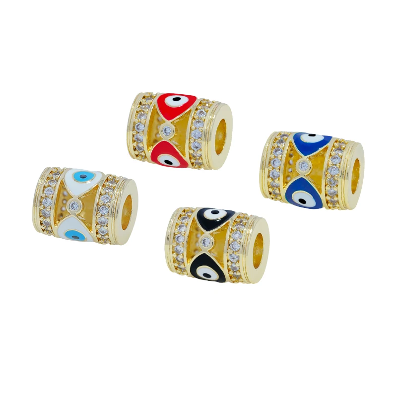 Double Hole Muslim Religious Totem Cubic Zircon  CZ Charms Micro Pave Beads For Jewelry Making Connector Handmade Accessories