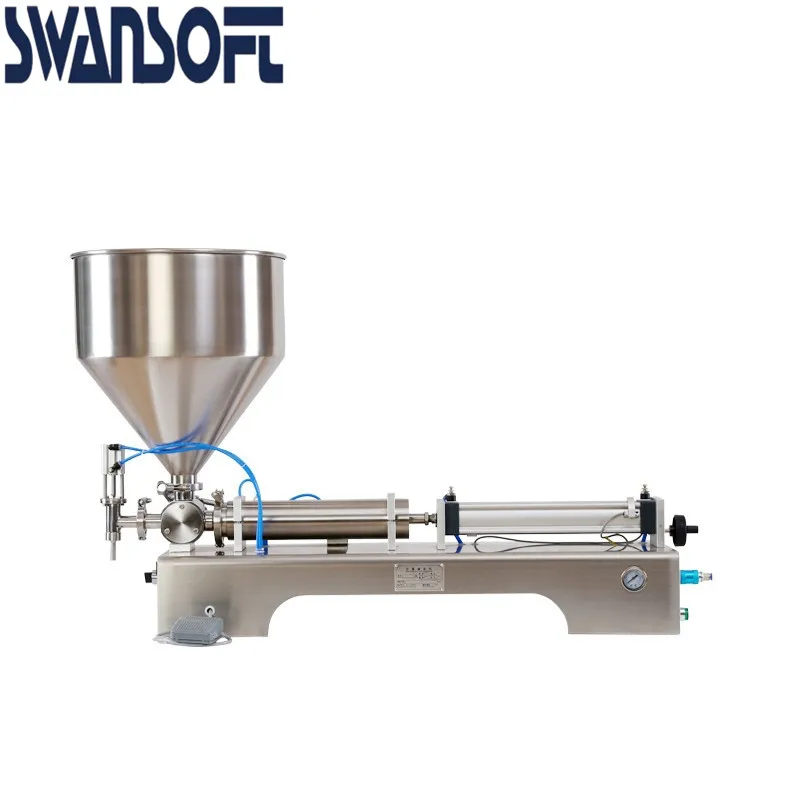 SWANSOFT Semi Automatic Liquid Drink Beverage Filling Machine Liquid for Small Bottle Single/Double Head Beverage Liquid Filling