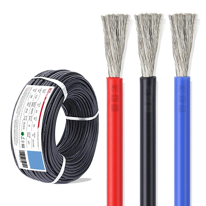 flexible silicone wire cable 6 8 10 12 14 16 18 20 22 24AWG gauge for RC car battery High temperature resistant 200 degrees
