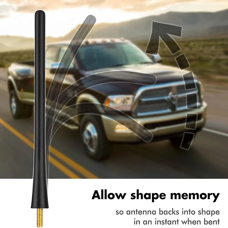 Carbon Fiber Cars Antenna External FM/AM Glaze Car Radio Antenna with Strong Signal Auto Antenna Refitting Supplies