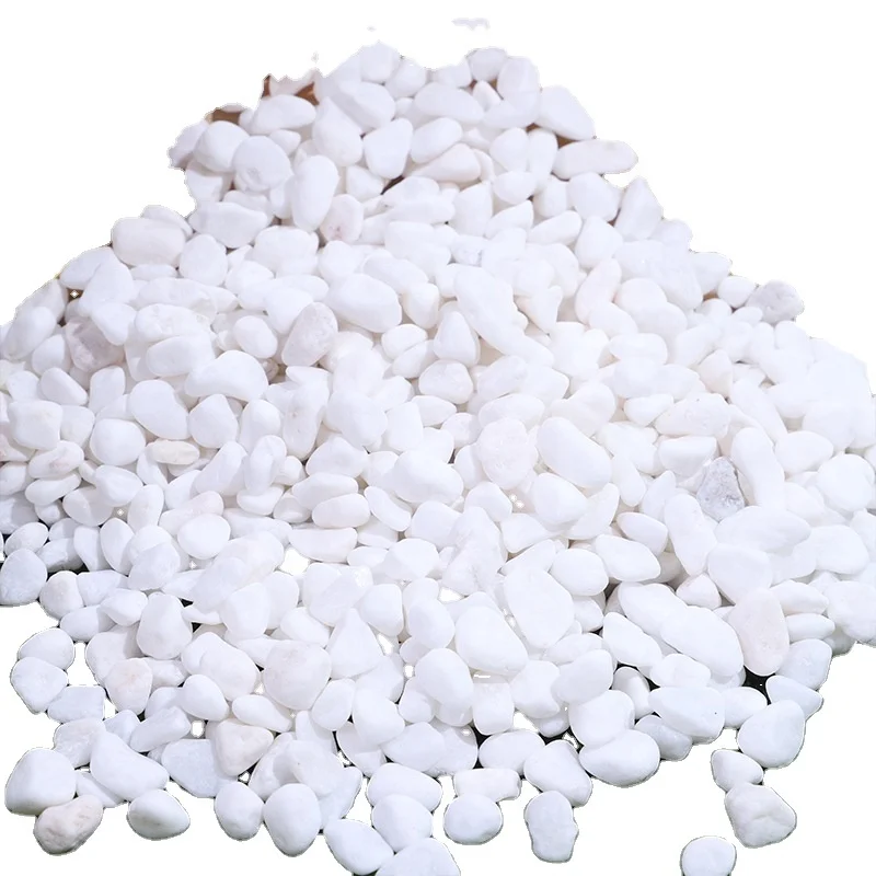 Landscaping snow white pebble stone for gardens white grave pebbles small white pebbles from Nanjing direct factory