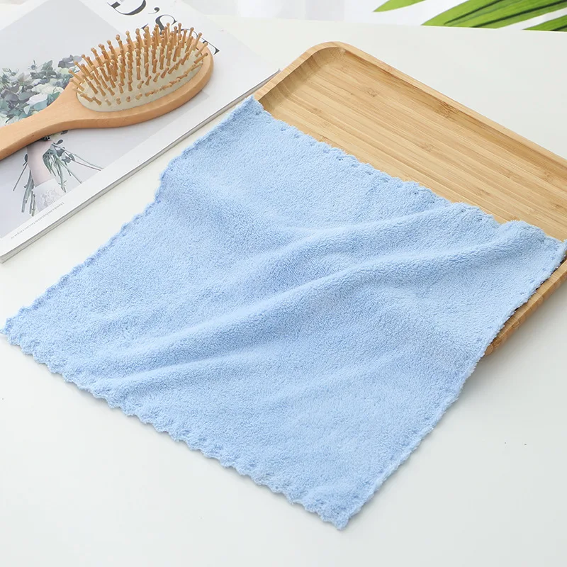 Wholesale Microfiber 30x30cm Quick Drying Terry loop Face Towel Face Napkins Cheap Cleaning Cloth Coral Fleece Kitchen Towel