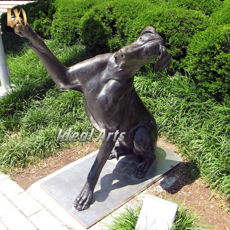 Ideal Arts Decorative casting Hand-carved metal bronze dog head statue sculpture